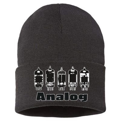 Aesthetic Analog Vacuum Tubes Audio Design Sustainable Knit Beanie