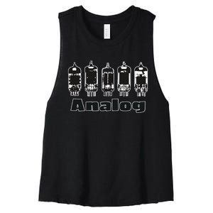 Aesthetic Analog Vacuum Tubes Audio Design Women's Racerback Cropped Tank