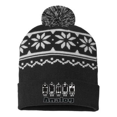 Aesthetic Analog Vacuum Tubes Audio Design USA-Made Snowflake Beanie