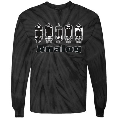 Aesthetic Analog Vacuum Tubes Audio Design Tie-Dye Long Sleeve Shirt