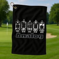 Aesthetic Analog Vacuum Tubes Audio Design Golf Towel