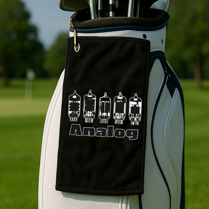 Aesthetic Analog Vacuum Tubes Audio Design Golf Towel
