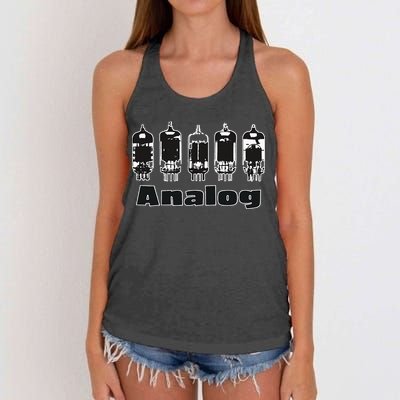 Aesthetic Analog Vacuum Tubes Audio Design Women's Knotted Racerback Tank