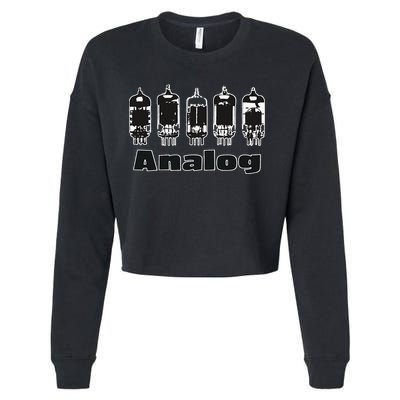 Aesthetic Analog Vacuum Tubes Audio Design Cropped Pullover Crew