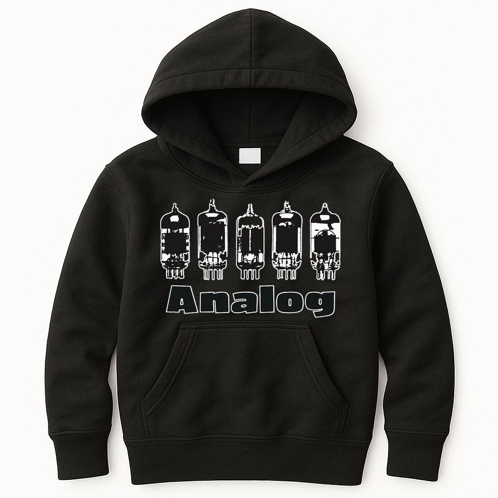 Aesthetic Analog Vacuum Tubes Audio Design Kids Hoodie