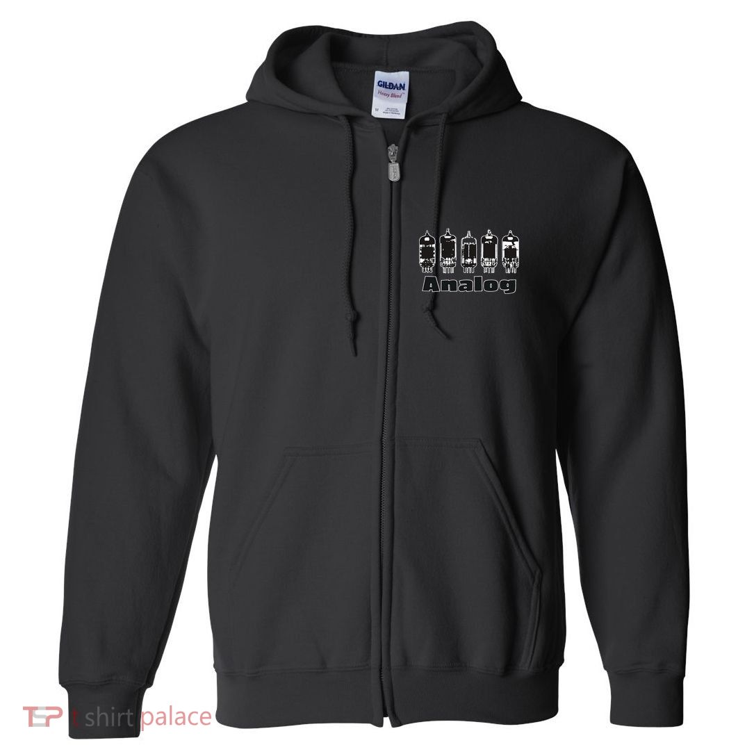 Aesthetic Analog Vacuum Tubes Audio Design Full Zip Hoodie