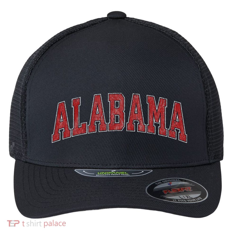 Alabama Al Vintage Sports Design Gifts Flexfit Unipanel Trucker Cap