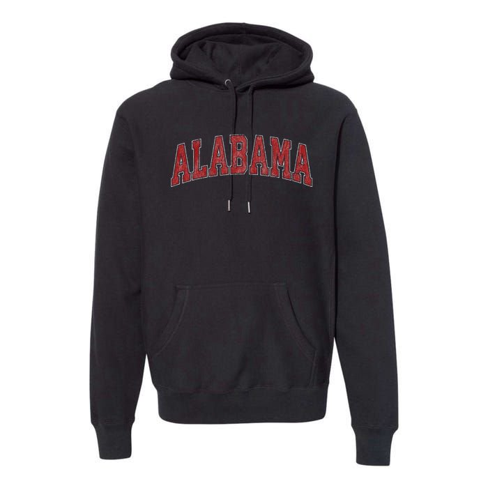 Alabama Al Vintage Sports Design Gifts Premium Hoodie