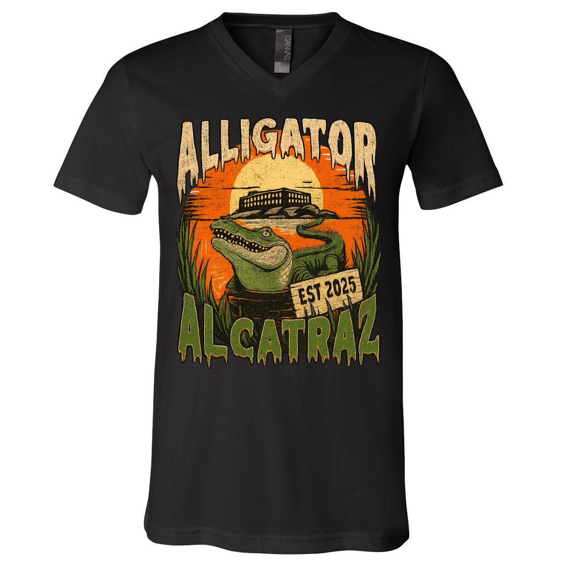 Alligator Alcatraz Vintage Gator Est 2025 V-Neck T-Shirt