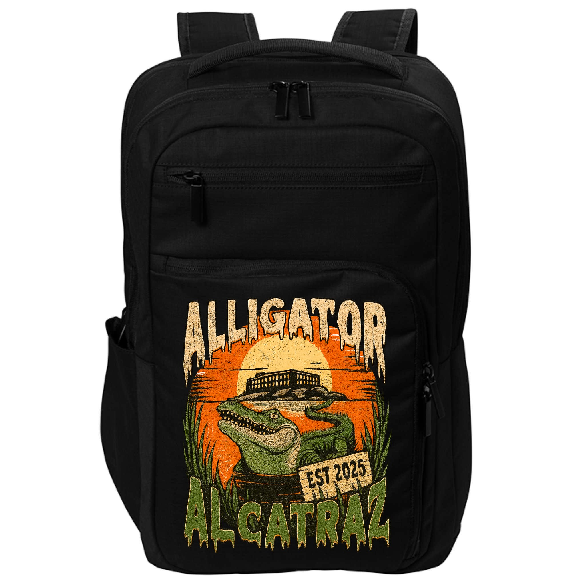 Alligator Alcatraz Vintage Gator Est 2025 Impact Tech Backpack