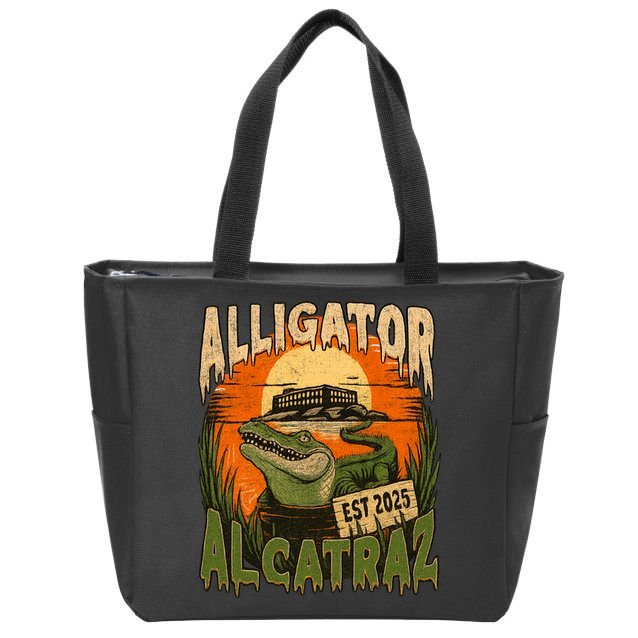 Alligator Alcatraz Vintage Gator Est 2025 Zip Tote Bag