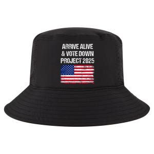 Arrive Alive Vote Down Project 2025 American Flag Democracy Cool Comfort Performance Bucket Hat