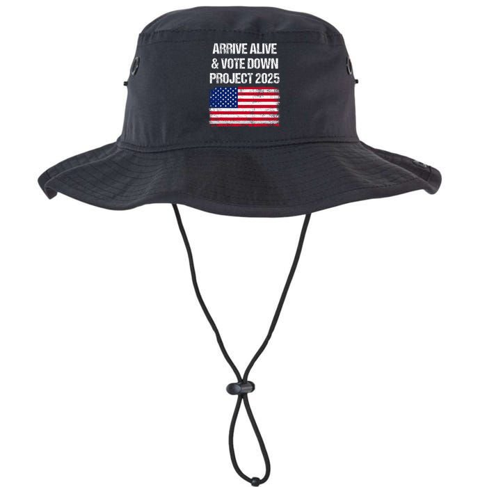 Arrive Alive Vote Down Project 2025 American Flag Democracy Legacy Cool Fit Booney Bucket Hat