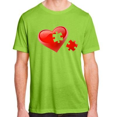 Autism Awareness Valentines Day Love Heart Puzzle Piece Gift Adult ChromaSoft Performance T-Shirt