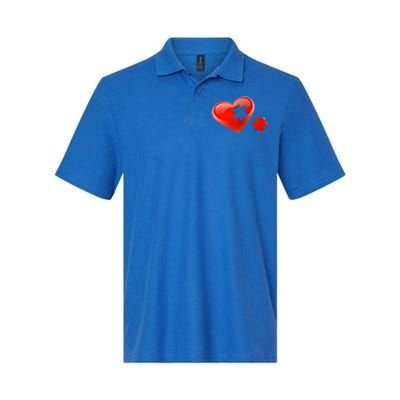 Autism Awareness Valentines Day Love Heart Puzzle Piece Gift Softstyle Adult Sport Polo