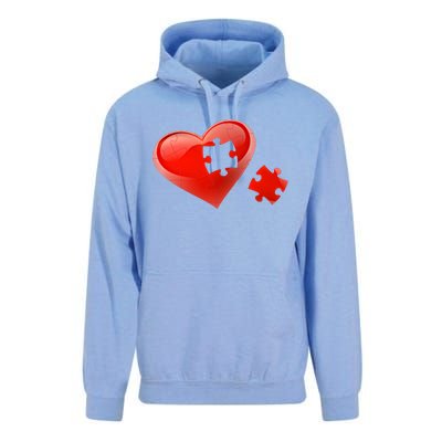 Autism Awareness Valentines Day Love Heart Puzzle Piece Gift Unisex Surf Hoodie