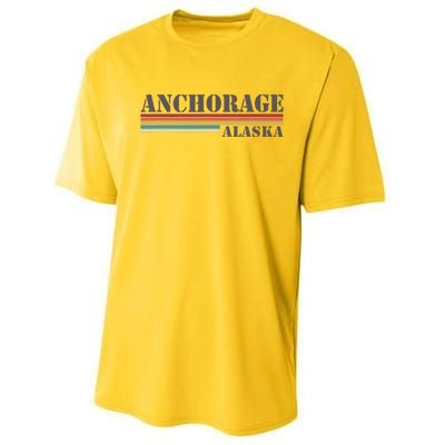 Anchorage Alaska Vintage Retro Stripes Classic Performance Sprint T-Shirt