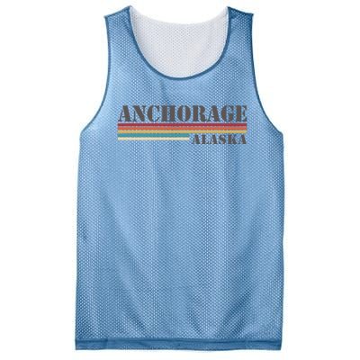 Anchorage Alaska Vintage Retro Stripes Classic Mesh Reversible Basketball Jersey Tank