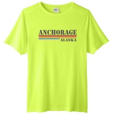 Anchorage Alaska Vintage Retro Stripes Classic Tall Fusion ChromaSoft Performance T-Shirt