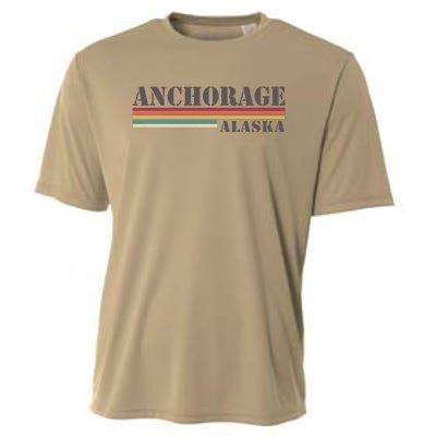 Anchorage Alaska Vintage Retro Stripes Classic Cooling Performance Crew T-Shirt