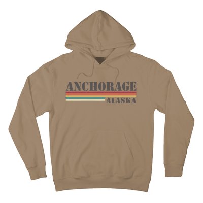 Anchorage Alaska Vintage Retro Stripes Classic Hoodie