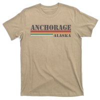 Anchorage Alaska Vintage Retro Stripes Classic T-Shirt