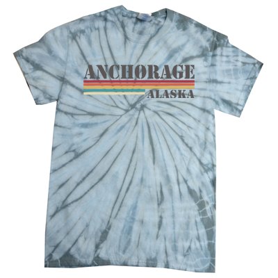 Anchorage Alaska Vintage Retro Stripes Classic Tie-Dye T-Shirt