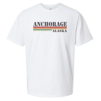 Anchorage Alaska Vintage Retro Stripes Classic Sueded Cloud Jersey T-Shirt