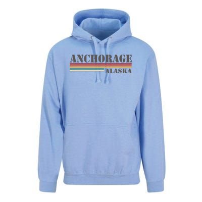 Anchorage Alaska Vintage Retro Stripes Classic Unisex Surf Hoodie