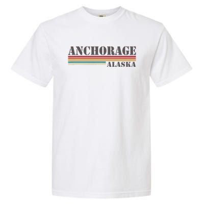 Anchorage Alaska Vintage Retro Stripes Classic Garment-Dyed Heavyweight T-Shirt