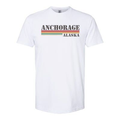 Anchorage Alaska Vintage Retro Stripes Classic Softstyle® CVC T-Shirt