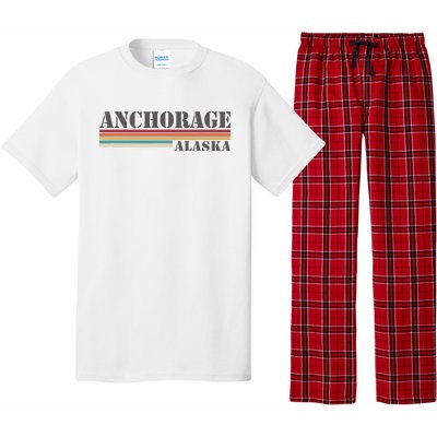 Anchorage Alaska Vintage Retro Stripes Classic Pajama Set