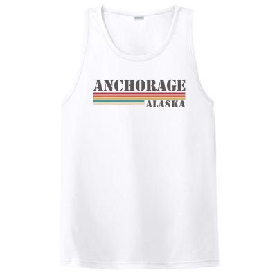 Anchorage Alaska Vintage Retro Stripes Classic PosiCharge Competitor Tank