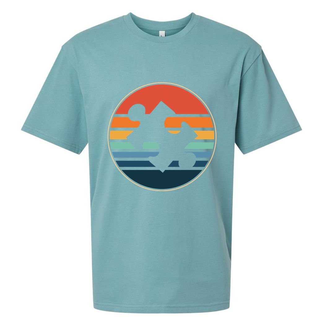 Autism Awareness Vintage Puzzle Sueded Cloud Jersey T-Shirt