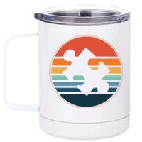 Autism Awareness Vintage Puzzle 12 oz Stainless Steel Tumbler Cup