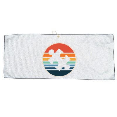 Autism Awareness Vintage Puzzle Large Microfiber Waffle Golf Towel