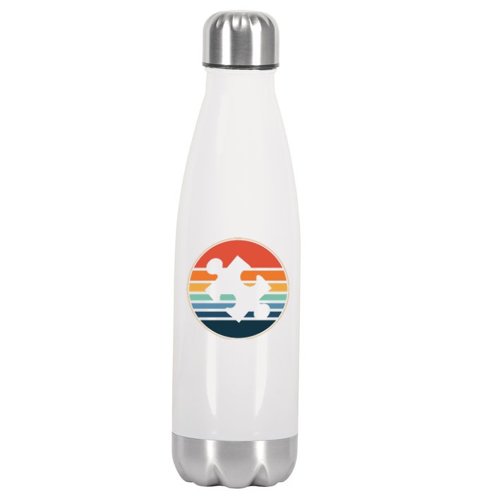 Autism Awareness Vintage Puzzle Stainless Steel Insulated Water Bottle