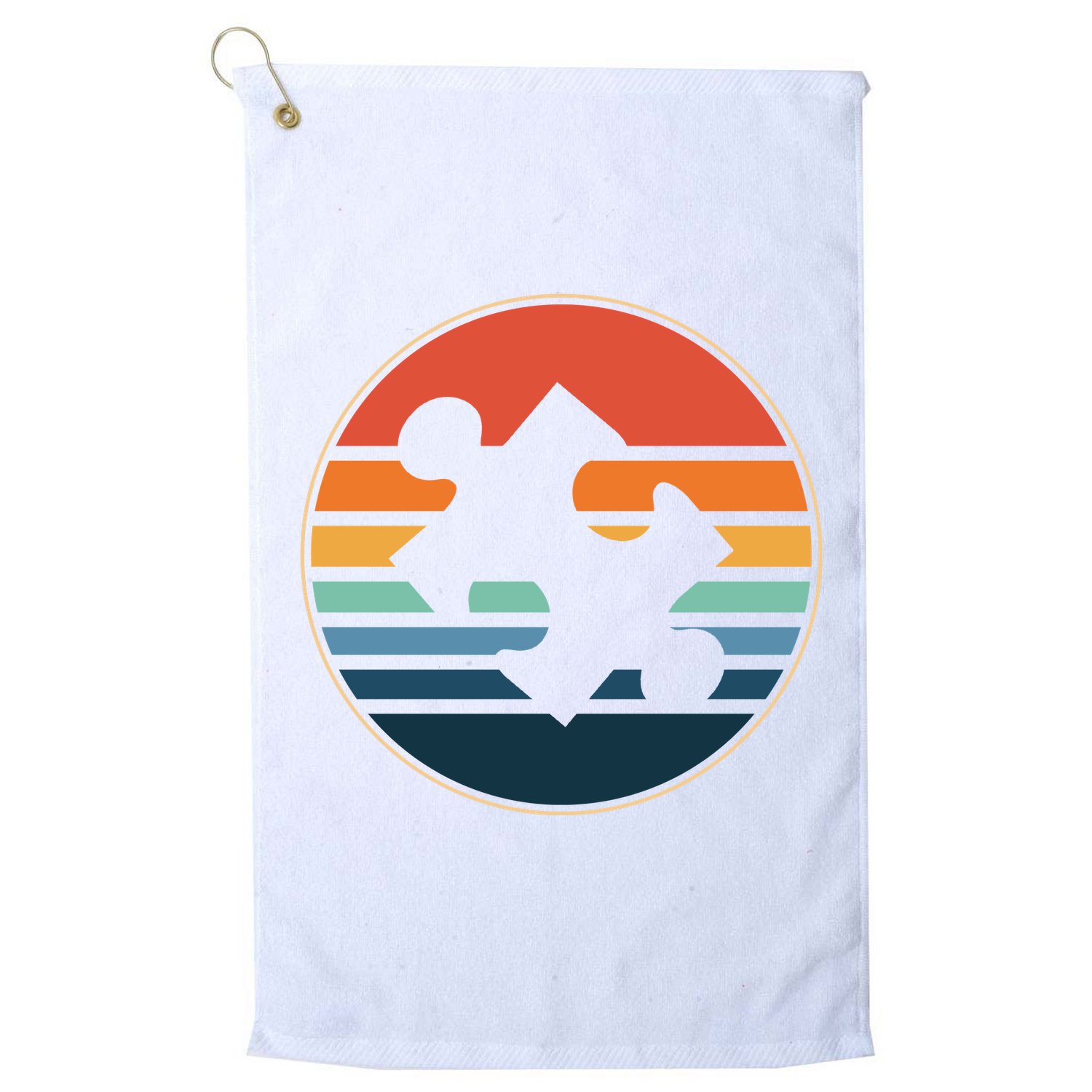Autism Awareness Vintage Puzzle Golf Towel