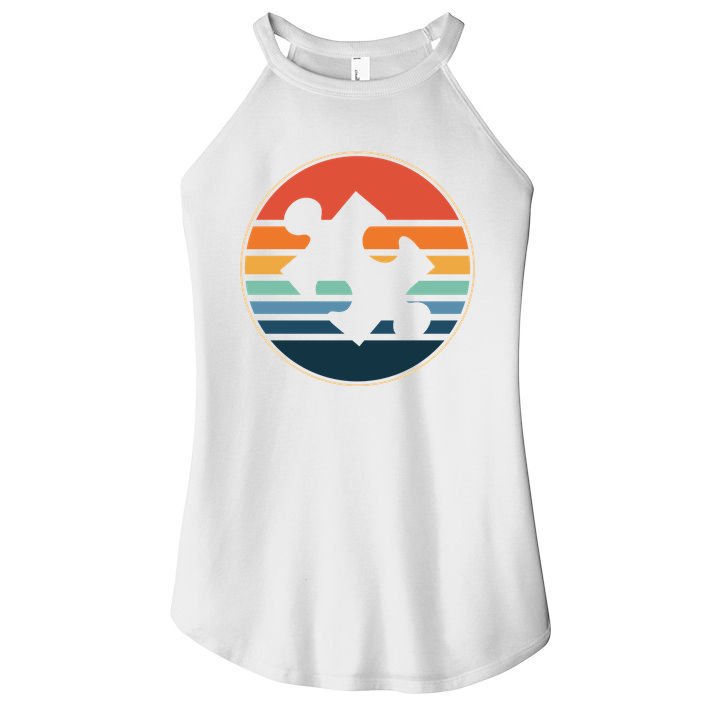 Autism Awareness Vintage Puzzle Women's Perfect Tri Rocker Tank