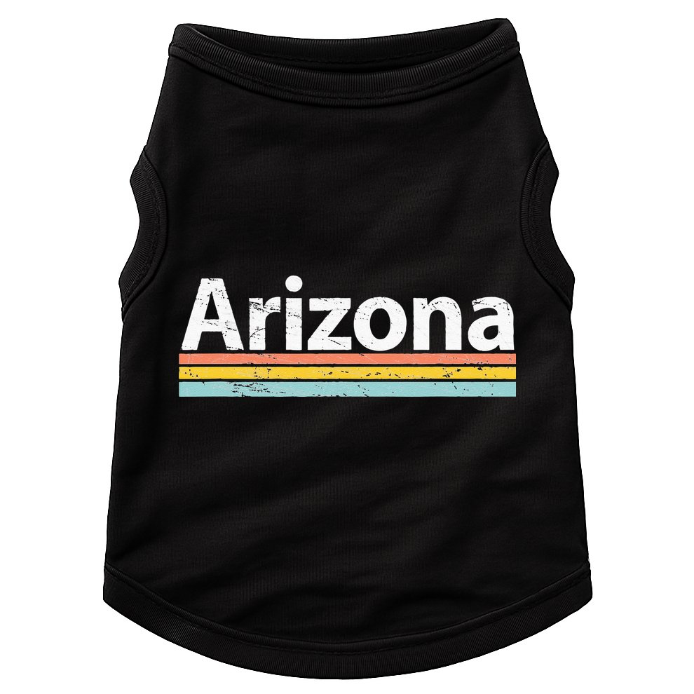 Arizona AZ Vintage Worn Design Retro Stripes Classic Doggie Tank