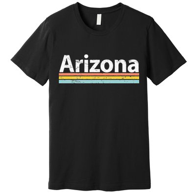 Arizona AZ Vintage Worn Design Retro Stripes Classic Premium T-Shirt