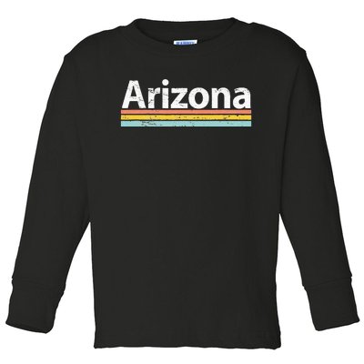 Arizona AZ Vintage Worn Design Retro Stripes Classic Toddler Long Sleeve Shirt