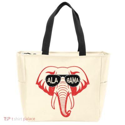 Alabama Al Vintage Red Elephant Zip Tote Bag