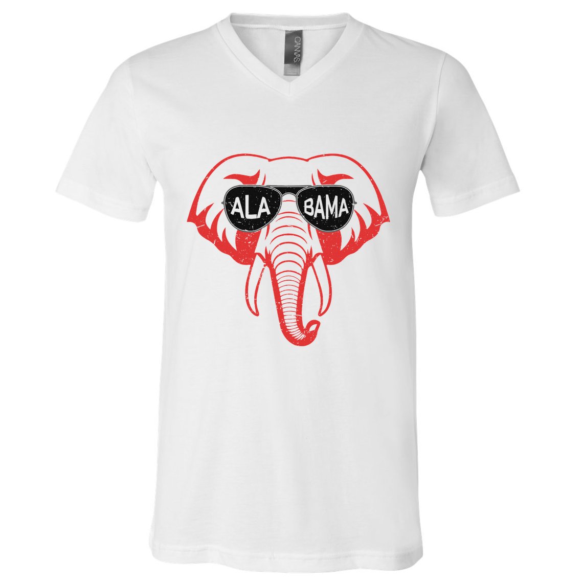 Alabama Al Vintage Red Elephant V-Neck T-Shirt