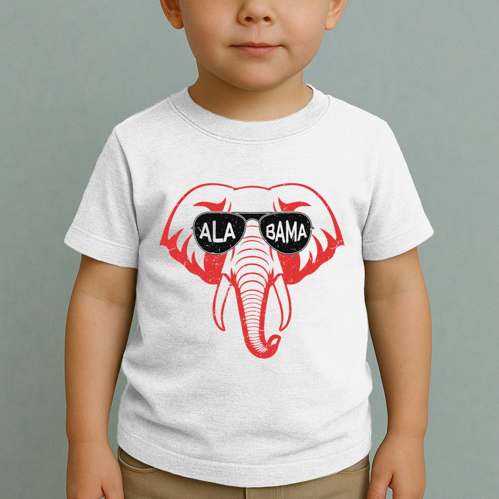 Alabama Al Vintage Red Elephant Toddler T-Shirt