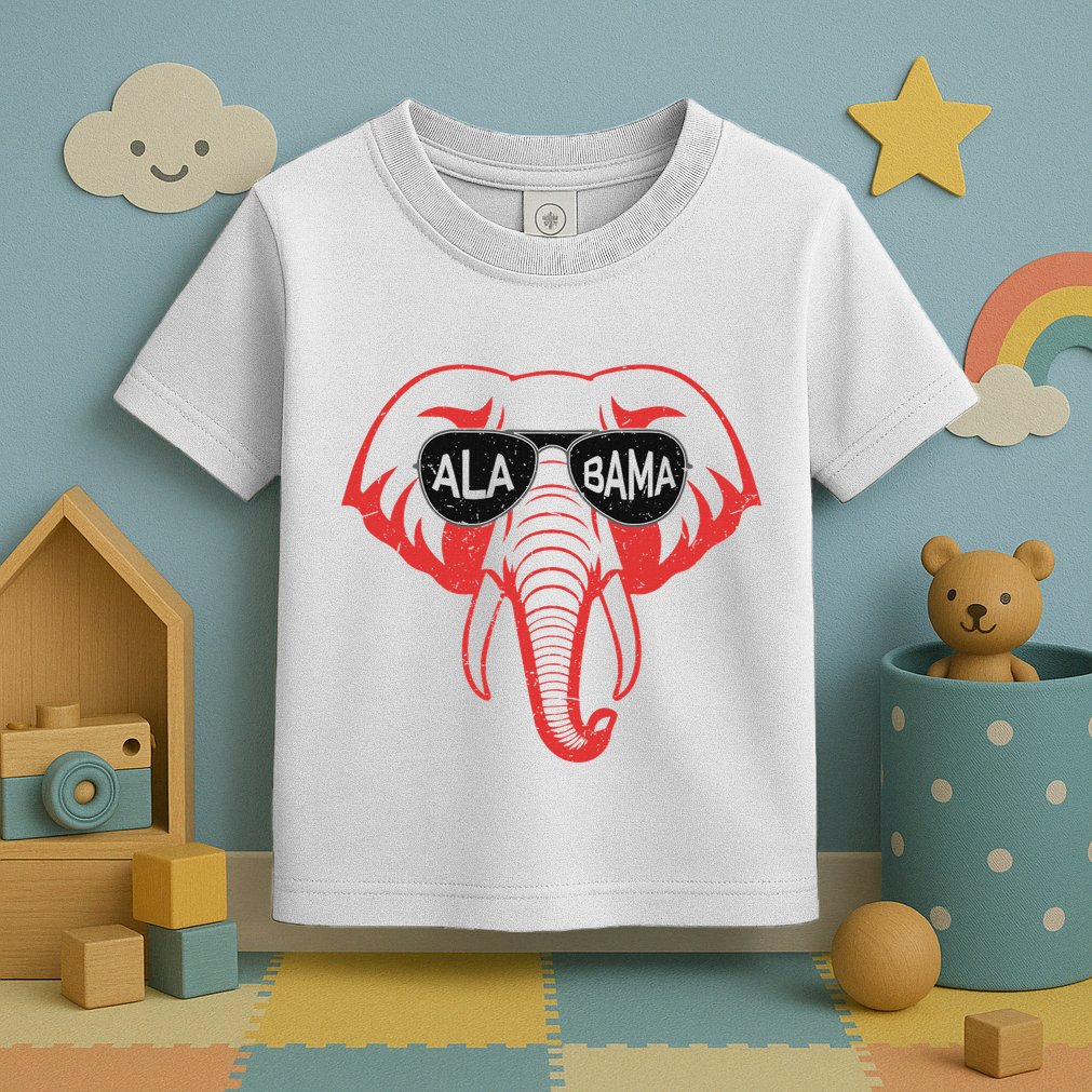 Alabama Al Vintage Red Elephant Toddler T-Shirt
