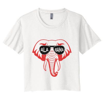 Alabama Al Vintage Red Elephant Crop Top
