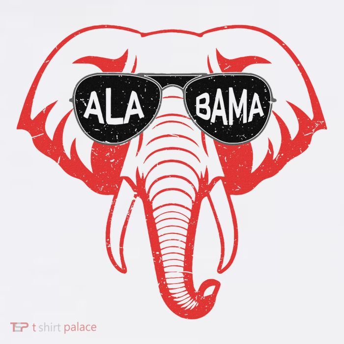 Alabama Al Vintage Red Elephant Womens T-Shirt