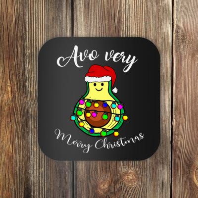 Avocado Avo Very Merry Christmas Avocado Merry Christmas Coaster