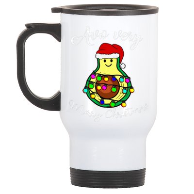 Avocado Avo Very Merry Christmas Avocado Merry Christmas Stainless Steel Travel Mug